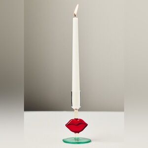 Anthropologie Ceci Glass Candle Holder, Lips NWT